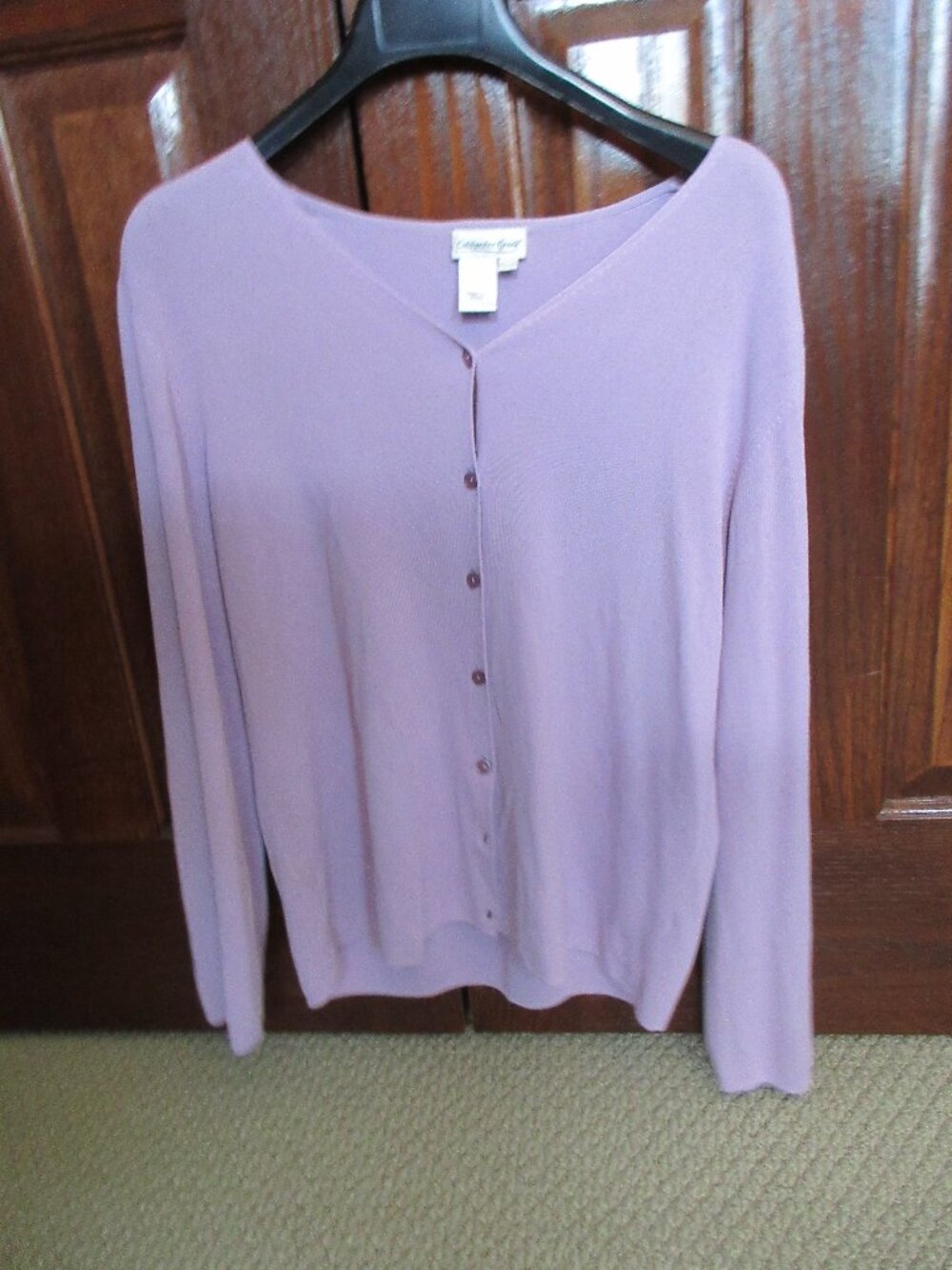 Coldwater Creek Lavender Button up Sweater fine knit
